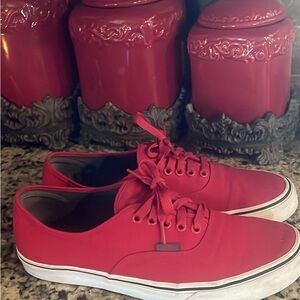 Vans Red Canvas Sneakers